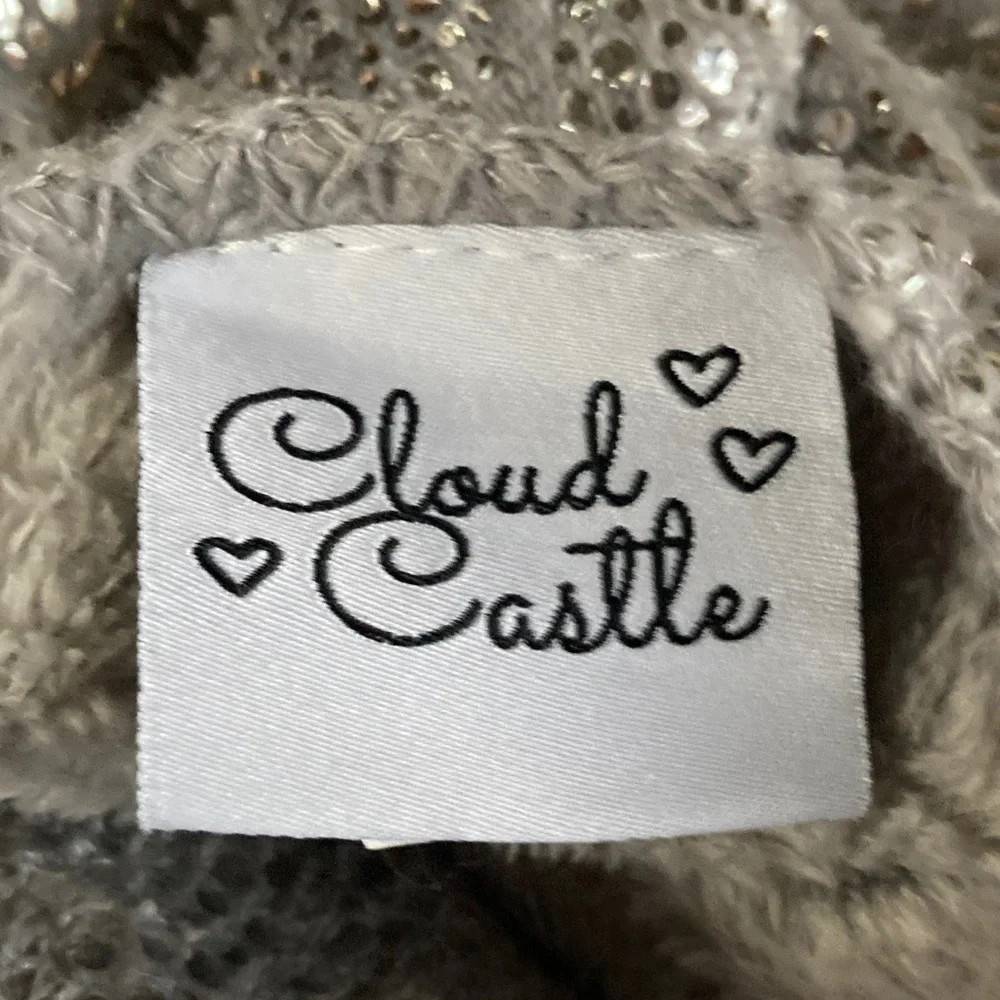 Cloud Castle gray silver unicorn hooded bath towel